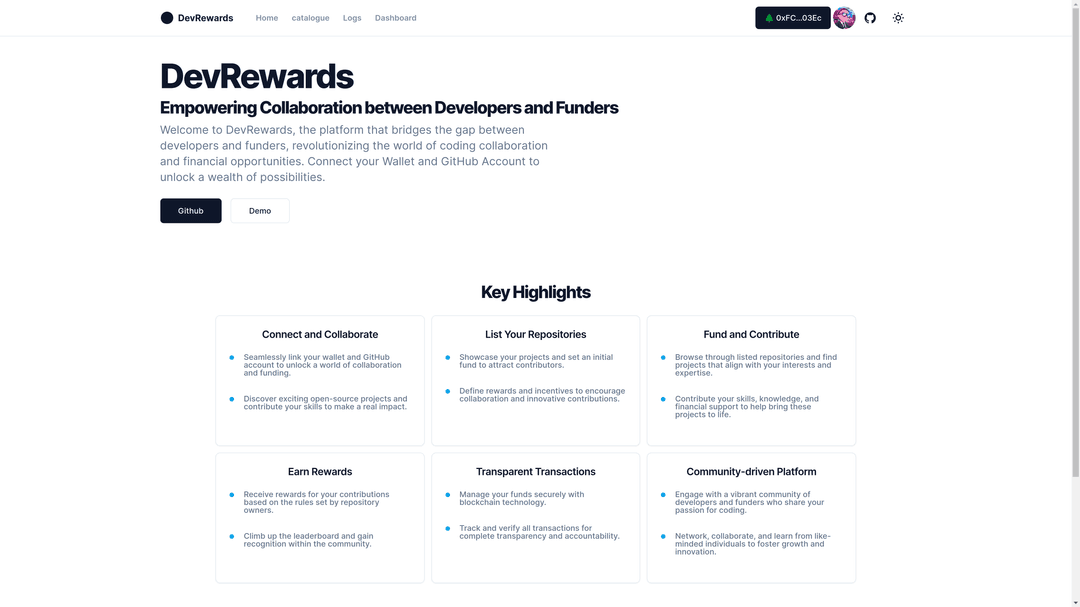 An image of the DevRewards project.